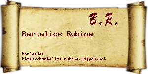 Bartalics Rubina névjegykártya